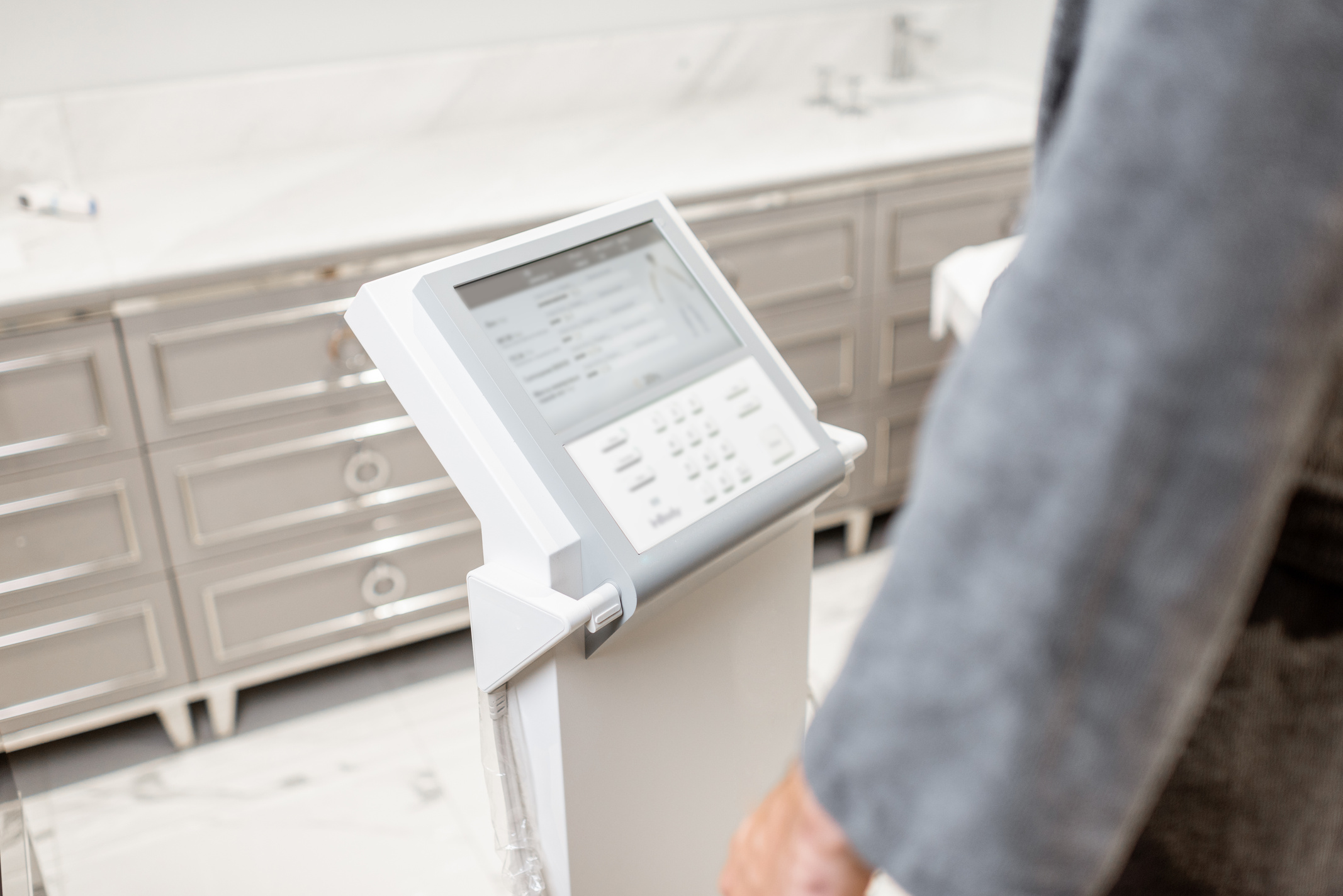 Man Measuring Body Composition Balance